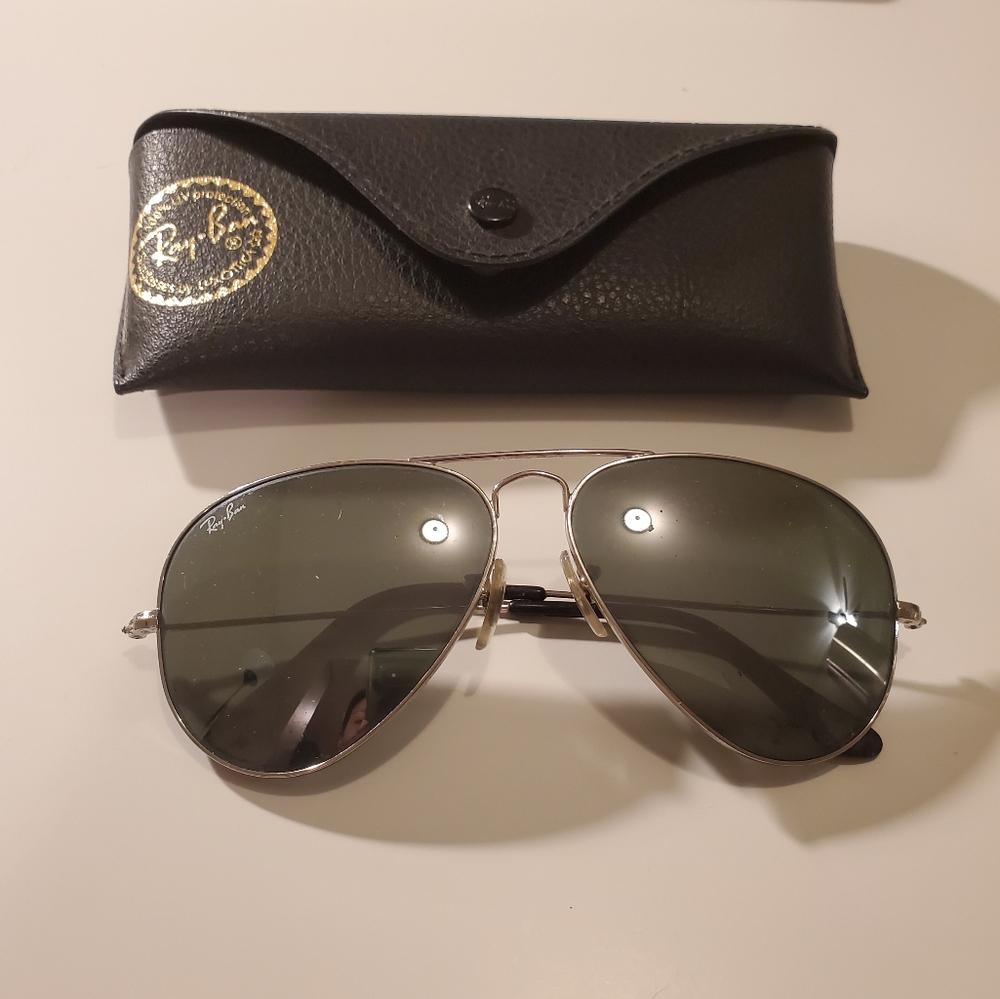 Ray-Ban mirror aviator sunglasses & case